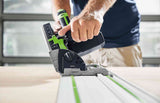 Festool TS 55F plunge cut saw in Systainer with 1400mm rail, showcasing precise woodworking application