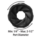 FastCap UNI-VAC Universal Vacuum Adapter attached to power tool for dust extraction